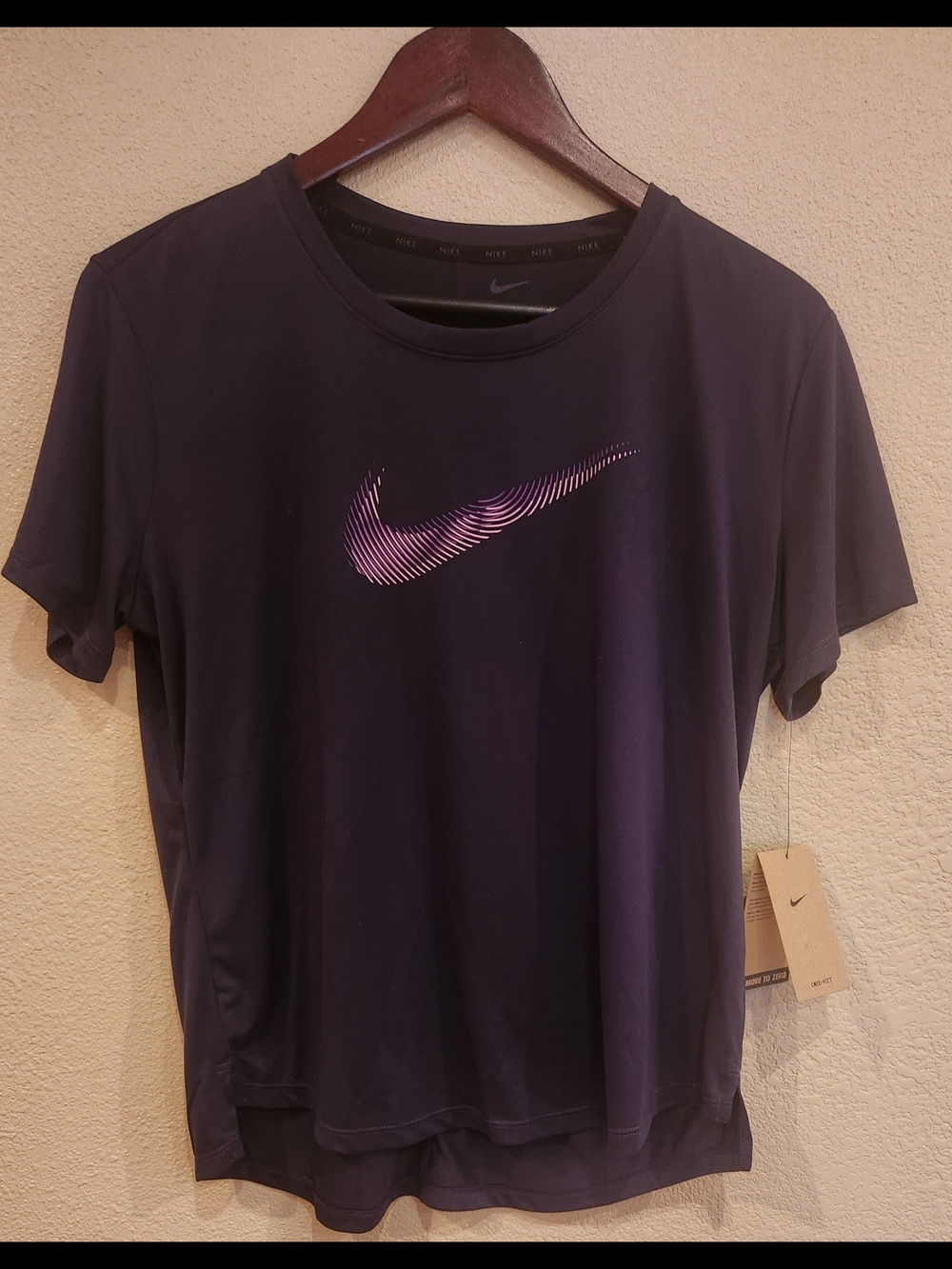 Nike Women's Deep Purple Short-Sleeve Dri-FIT Tee with Purple Swoosh